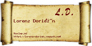 Lorenz Dorián névjegykártya
